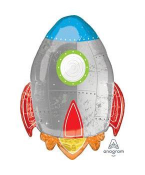 Blast Off Birthday 29" Jumbo Shaped Foil Balloon