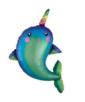 Happy Narwhal 39" Jumbo Shaped Foil Balloon