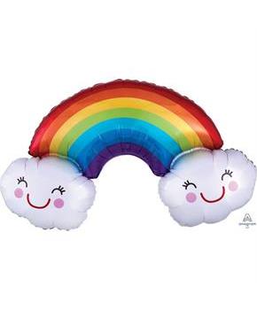 Rainbow & Clouds Shaped 37" Foil Balloon