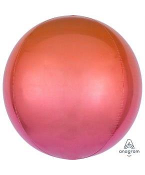 Ombre 16" Orbz Balloon - Red/Orange