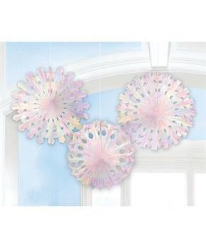 Iridescent Honeycomb Hanging Snowflakes