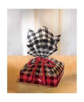 Buffalo Plaid Cello Bag and Treat Tray (2)