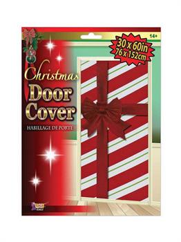 Striped Christmas Door Cover