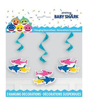 Baby Shark Hanging 26" Swirl Decorations (3ct)