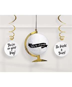 Grad Globe Honeycomb Hanging Decorations