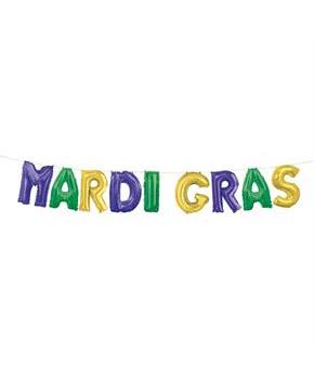 Mardi Gras Foil Balloon Banner Kit