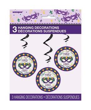 Jazzy Mardi Gras Hanging Swirl Decorations