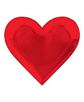 Heart Shaped Red Foil Lunch Plates (8)