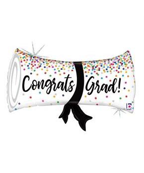 Congrats Grad Confetti 31" Diploma Foil Balloon