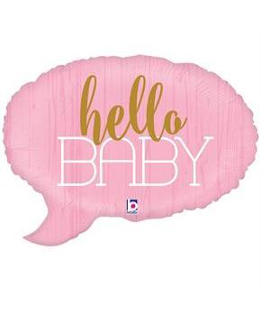 Hello Baby Pink 24" Foil Balloon
