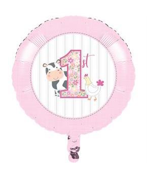 Sweet Farmhouse 1st Birthday Foil Balloon