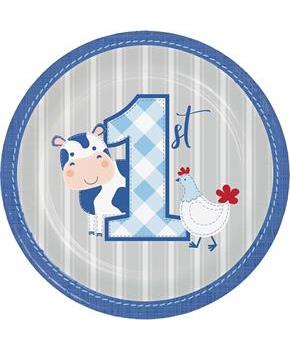 Charming Farmhouse 1st Birthday Dessert Plates (8)