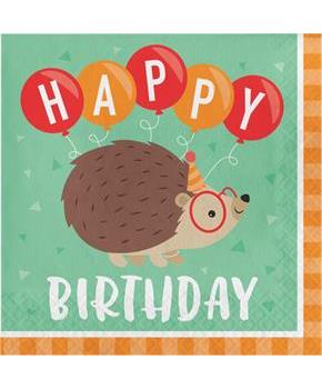 Hedgehog Happy Birthday Lunch Napkins (16)
