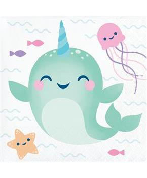 Happy Narwhal Beverage Napkins (16)
