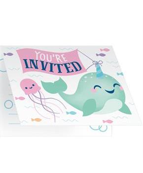 Happy Narwhal Folded Invitations (8)