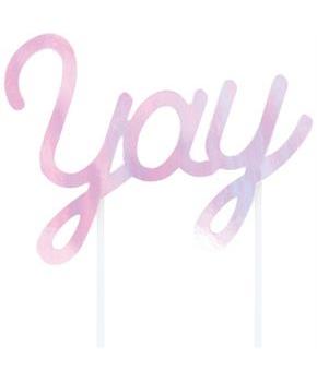 Yay Iridescent Cake Topper