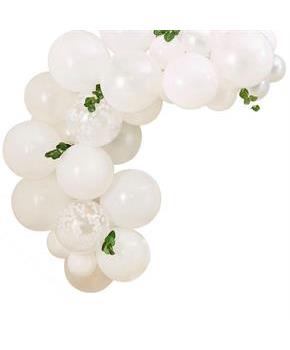 Mini White Balloon Arch With Foliage