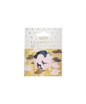 Pink & Navy Gold Foiled Baby Grow Table Confetti