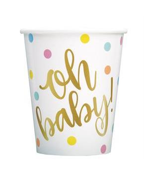 "Oh Baby" Gold 9oz Paper Cup (8)