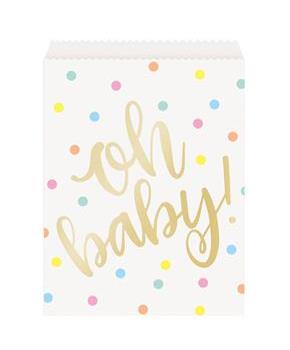 "Oh Baby" Gold Favor Bags (8)