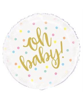 "Oh Baby" Gold 18" Foil Balloon