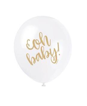 "Oh Baby" 12" Latex Balloons (8)