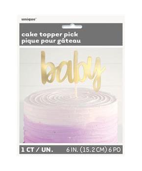 Gold Foil "Baby" Baby Shower Cake Topper