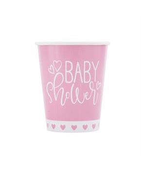 Pink Hearts Baby 9oz Paper Cup (8)