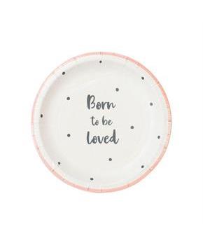 Pink Born To Be Loved Dessert Plate (12)
