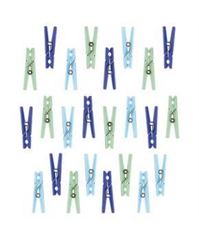 Blue Multi Baby Shower Clothespin Favors