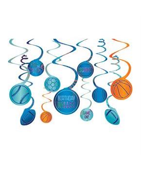 Birthday Baller Hanging Spiral Decorations