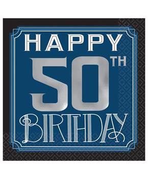 Happy 50th Birthday Man Beverage Napkins (16)