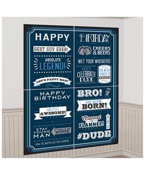 Happy Birthday Man Scene Setters Photo Backdrop an