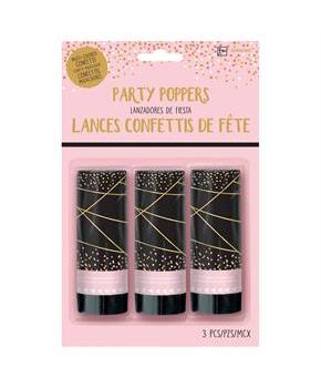 Sixteen Rose Gold Confetti Party Poppers (3)