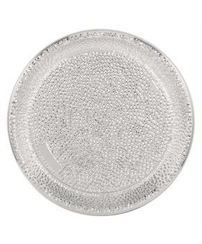 Silver Hammered Plastic Tray