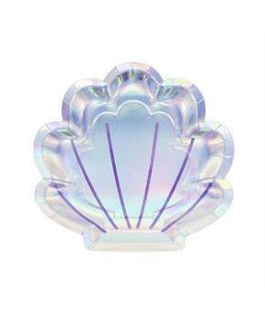 Mermaid Shine Iridescent Shell Shaped Lunch Plates