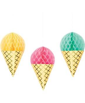 Ice Cream Hanging Honeycomb Cones