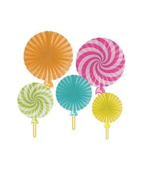 Candy Shop Lollipop Paper Fans (5)