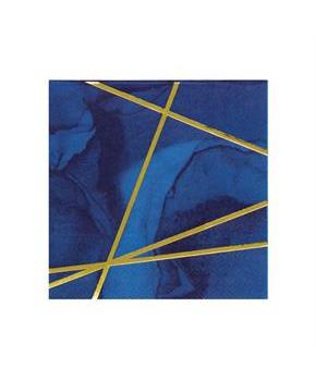 Navy Geode Beverage Napkins (16)