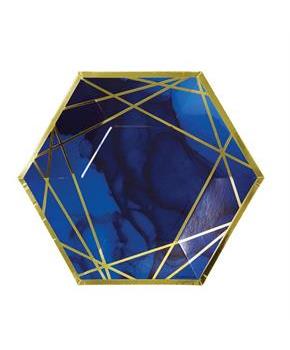 Navy Geode Banquet Plates (16)