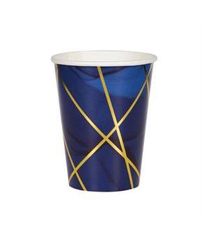 Navy Geode Paper 12oz Cups (8)