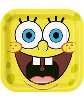 SpongeBob Square Pants 9 inch Square Plates(8 Pack
