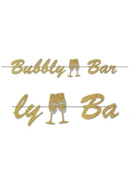 Glitter Print Bubbly Bar Stream Banner - 7'X5' ( 1