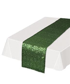 Green Sequined Table Runner (Each)