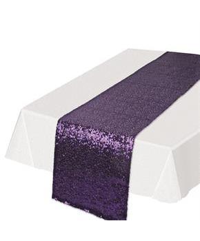 Purple Sequined Table Runner (Each)