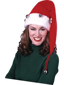 Extra Long Santa Hat with Bells