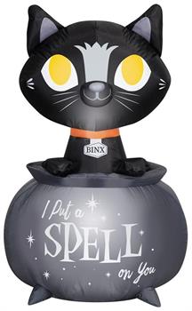 3.5 Foot Hocus Pocus Binx in Cauldron Light Up Halloween Inflatable Lawn Decoration