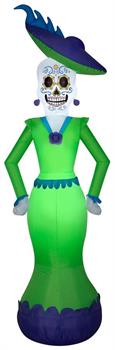 7 Foot Day of the Dead Lady Light Up Halloween Inflatable Lawn Decoration