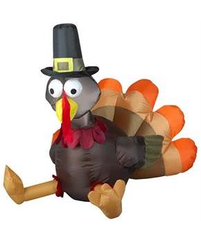 3 Foot Harvest Turkey Light Up Thanksgiving Inflatable Lawn Decoration