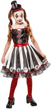 Girls' Vintage Silly Stripe Circus Clown Costume